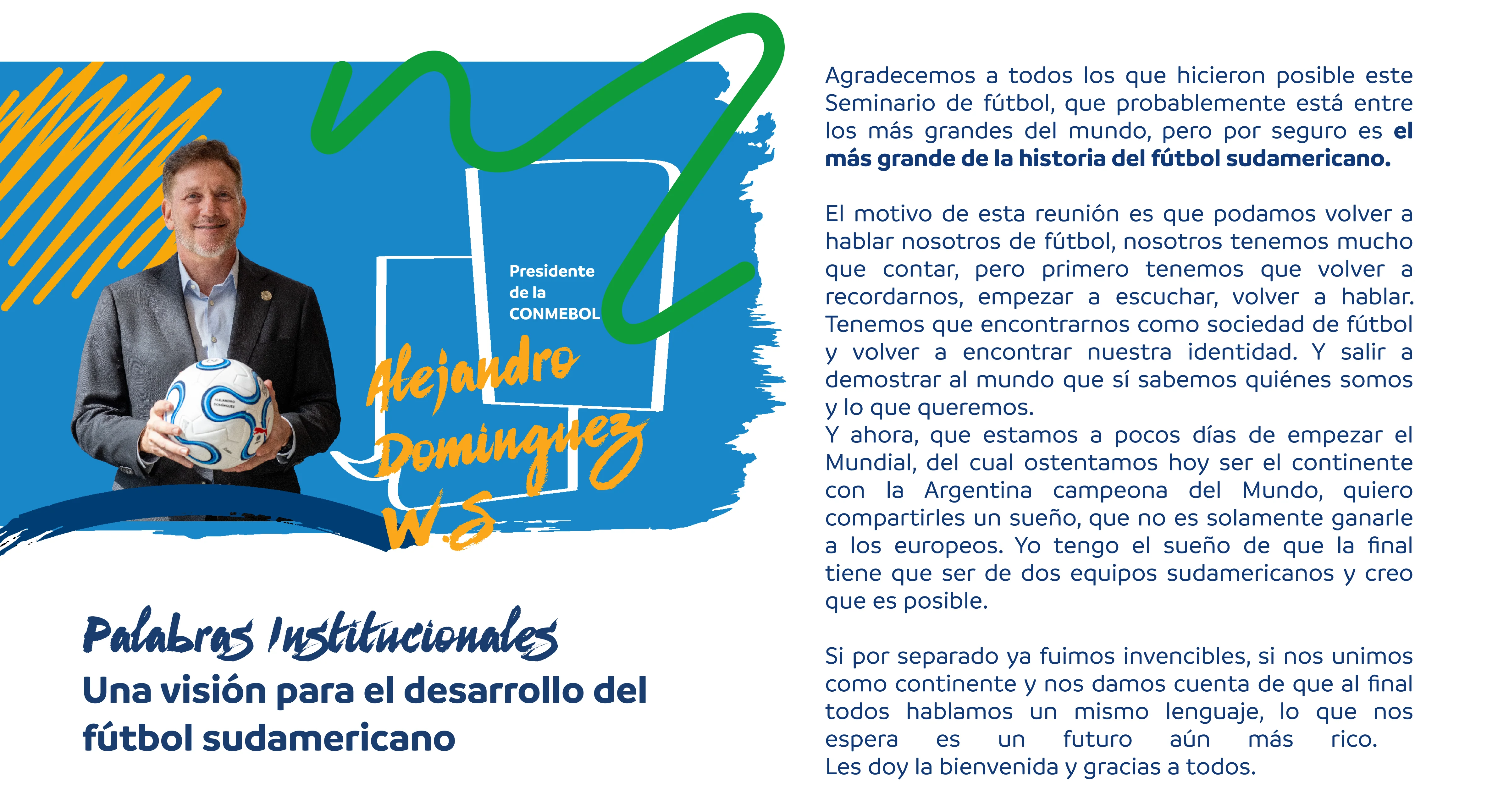 Palabras institucionales — Alejandro Domínguez, Presidente CONMEBOL