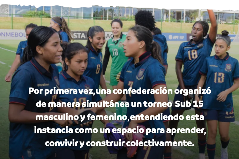Por primera vez, una confederación organizó de manera simultánea un torneo Sub 15 masculino y femenino, entendiendo esta instancia como un espacio para aprender, convivir y construir colectivamente.