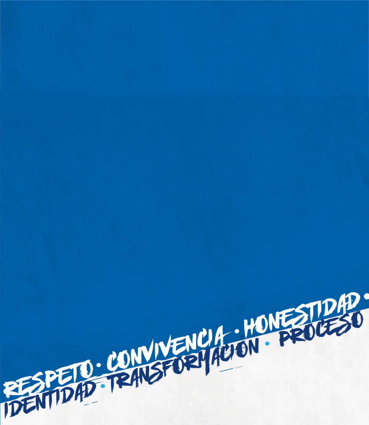 Respeto · Convivencia · Honestidad · Identidad · Transformación · Proceso