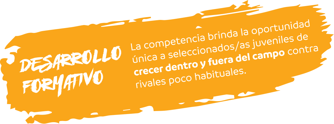 DESARROLLO FORMATIVO — La competencia brinda la oportunidad única a seleccionados/as juveniles de crecer dentro y fuera del campo contra rivales poco habituales.