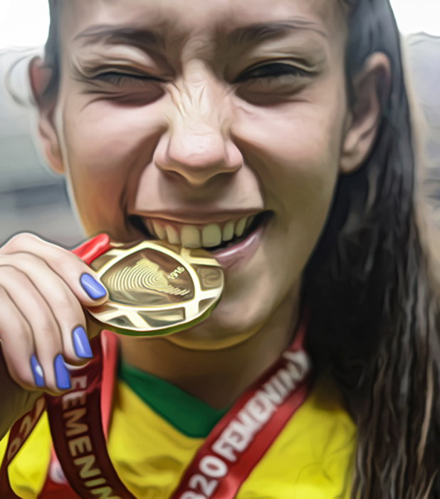 Jogador controlando uma bola